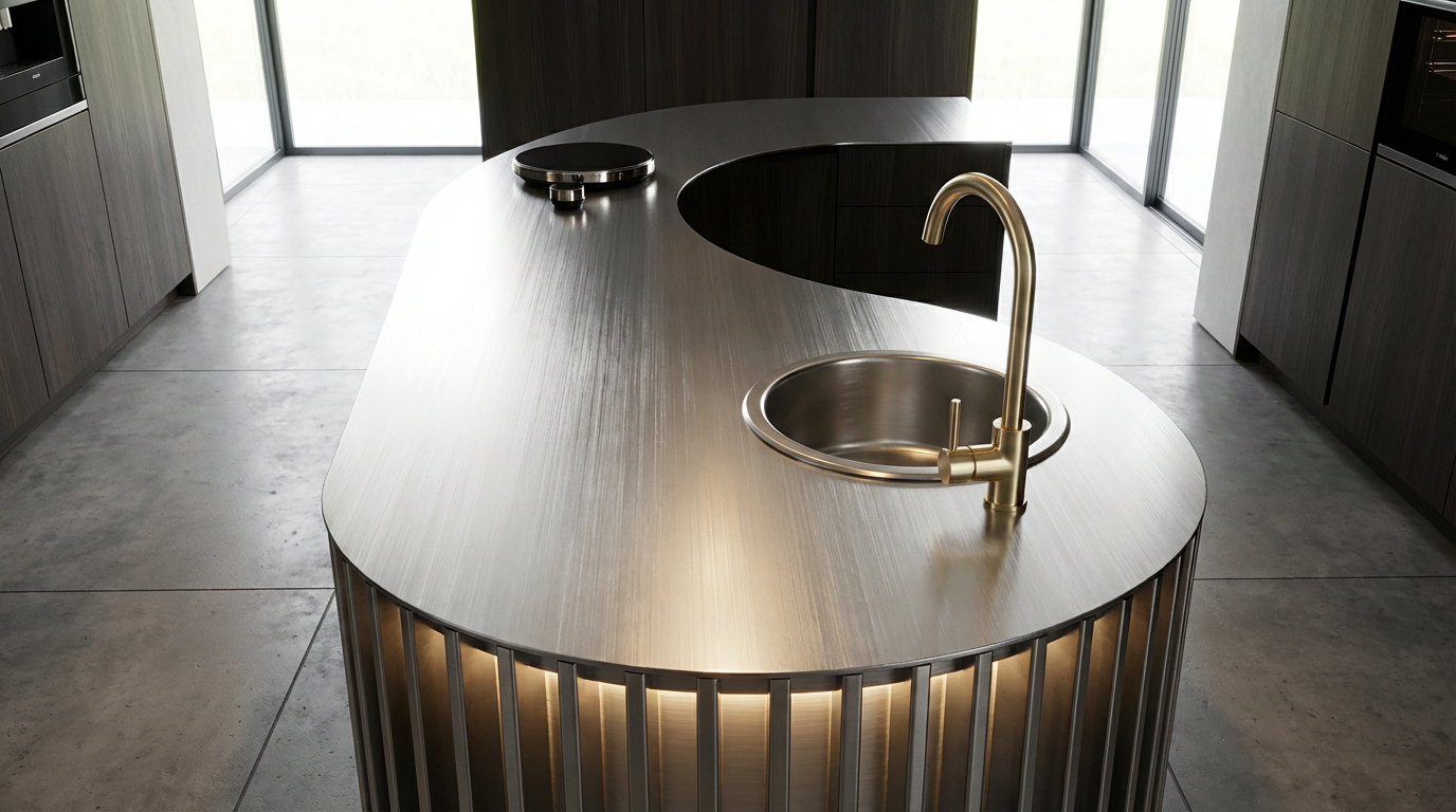 Sculptural Elegance Meets Practical Durability: Stainless Steel in Luxury Kitchen Design